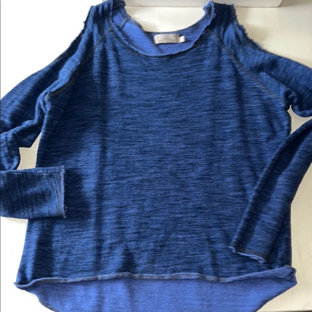 Nation blue cold shoulder Long Sleeve Top